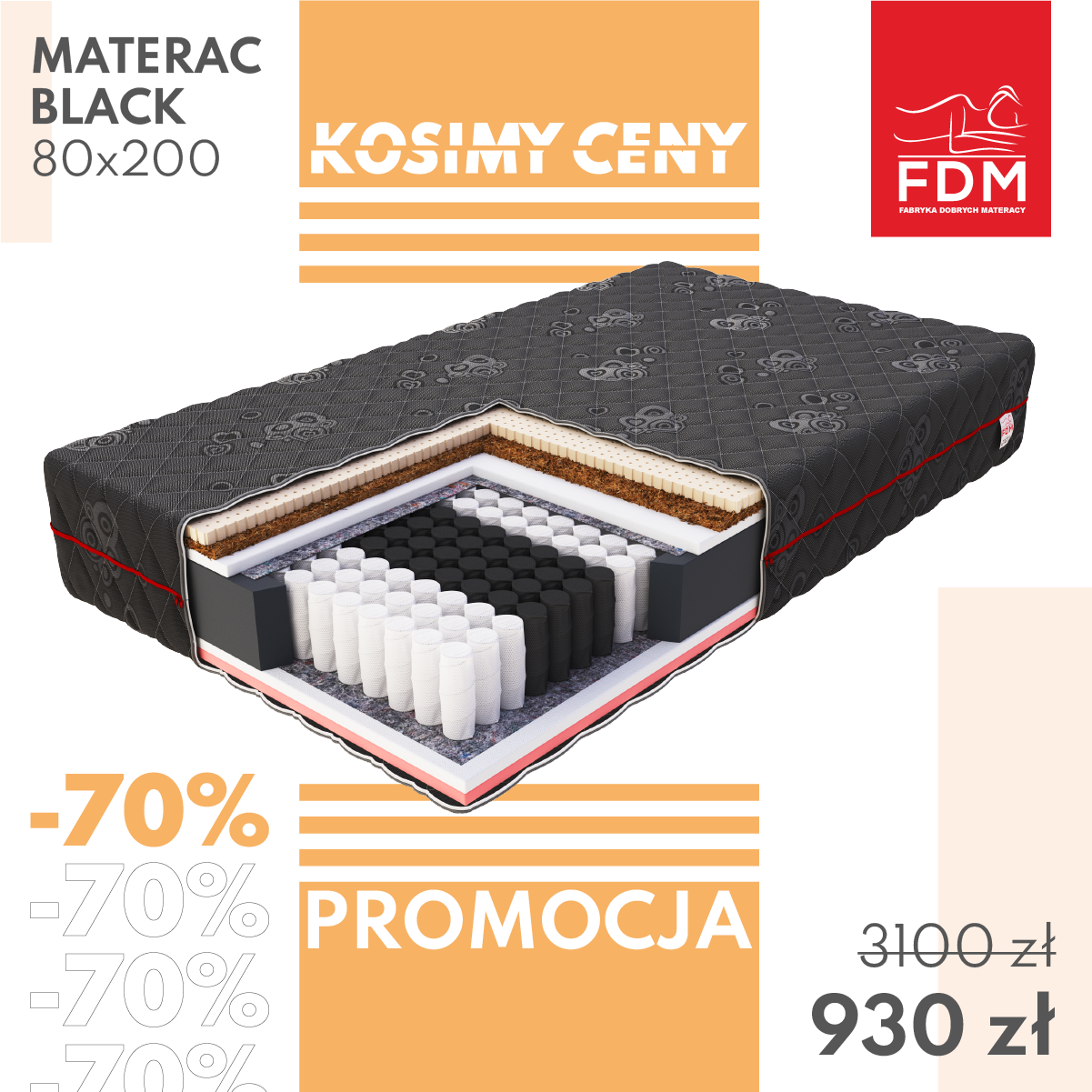 Promocja KOSIMY CENY - materac BLACK