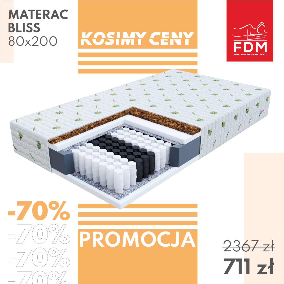 Promocja KOSIMY CENY - materac BLISS