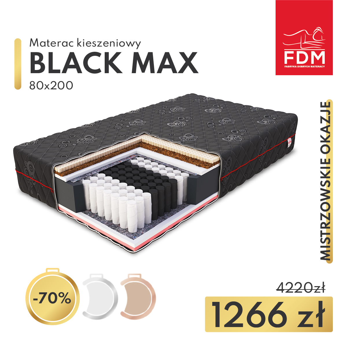 Promocja Mistrzowskie Okazje - materac BLACK MAX